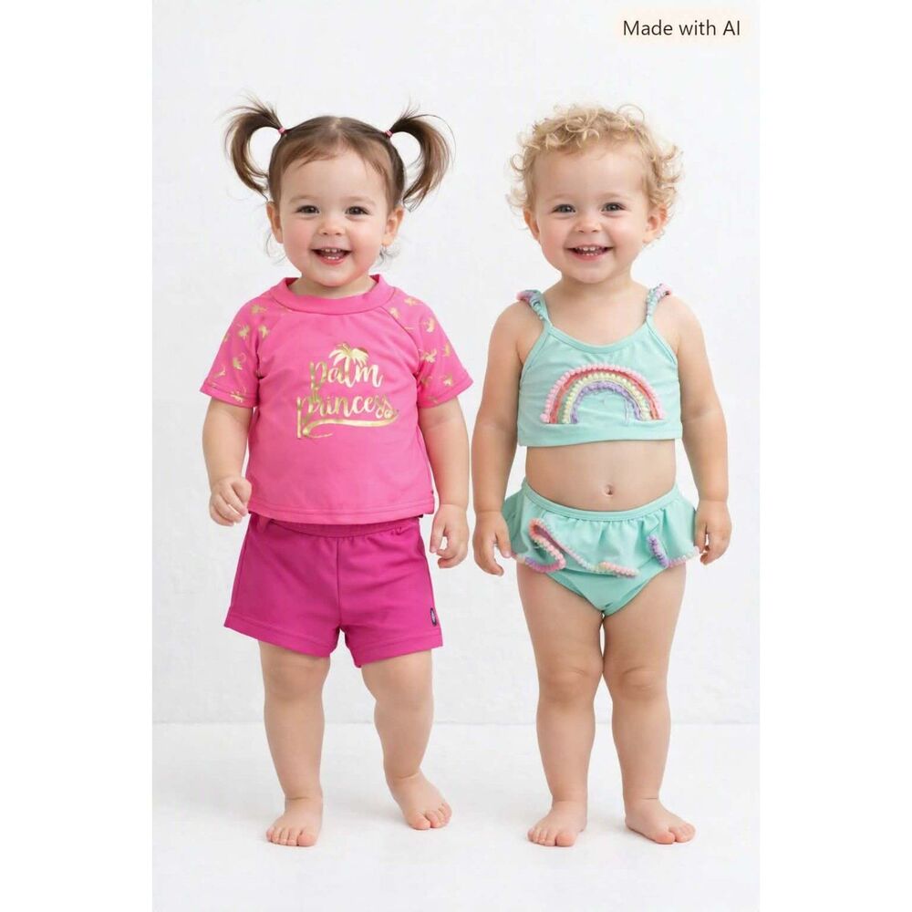 2 Swim Bathing Suits Girls 2 T Toddler 2 Piece Infant Youth